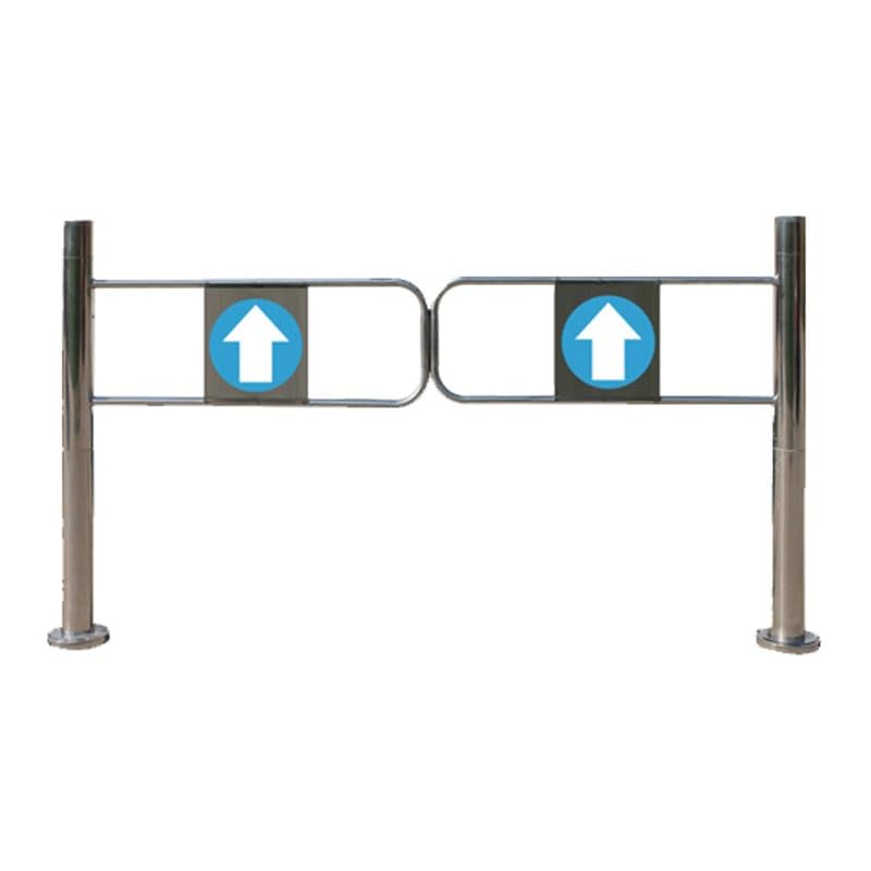 Automatic Swing Gate - 1-Way Spring-Loaded Door, Stainless Steel Pedestrian Barrier Gate for Warehouse, 2.0x3.2ft, Silver-4.9x3.2ft(150x99cm)