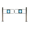 Automatic Swing Gate - 1-Way Spring-Loaded Door, Stainless Steel Pedestrian Barrier Gate for Warehouse, 2.0x3.2ft, Silver-4.9x3.2ft(150x99cm)