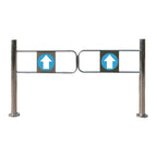 Automatic Swing Gate - 1-Way Spring-Loaded Door, Stainless Steel Pedestrian Barrier Gate for Warehouse, 2.0x3.2ft, Silver-4.9x3.2ft(150x99cm)