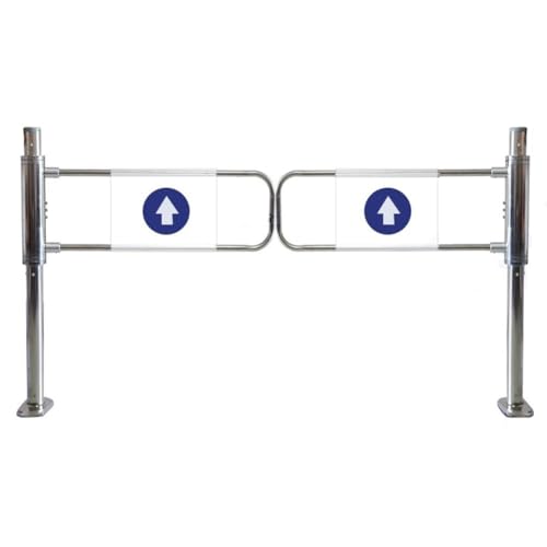 Automatic Closing Swing Gate - Durable 1-Way Safety Door for Pedestrian Access in Libraries & Stores - Secure & Convenient Entrance Gate, Silver-170x100 cm