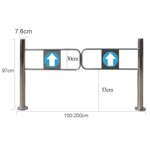 Secure Metal Swing Gate, 90° Opening Entrance Barrier for Access Control in Warehouses, Supermarkets, and Public Areas - Durable, Reliable Safety Solution