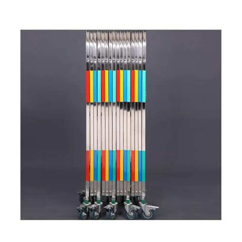 Telescopic Traffic Fence Folding Portable Scissor Gate,Expandable Mobile Barrier Traffic Barriers,Flexible Mobile Barrier Gate Expandable Metal Barricade, 360°Stainless S,Multicolor-1.1x10m