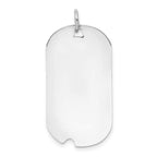14K White Gold Plain .035 Gauge Engravable Dog Tag with Notch Disc Charm 33mm length