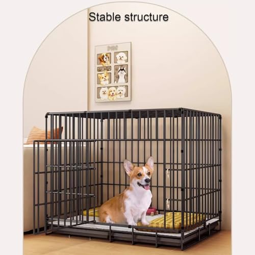 Puppy Crate, pet Playpen, Small Dog cage Indoor, Puppy Kennel, Foldable Home Pet Crate with Tray, Stable and Non-Wobble, Indoor Kennel for Small/Medium/Large Dogs(Black,50 * 33 * 40cm)