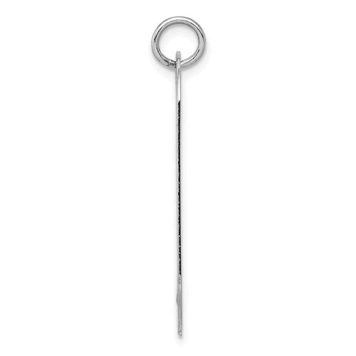 14K White Gold Plain .035 Gauge Engravable Dog Tag with Notch Disc Charm 33mm length