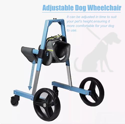 Adjustable Dog Wheelchair for Front Leg Support, Lightweight Aluminum Alloy Pet Cart with EVA Wheels, Assist Injured or Paralyzed Dogs in Rehabilitation and Mobility Training