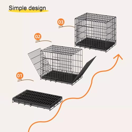 Puppy Crate, pet Playpen, Small Dog cage Indoor, Puppy Kennel, Foldable Home Pet Crate with Tray, Stable and Non-Wobble, Indoor Kennel for Small/Medium/Large Dogs(Black,50 * 33 * 40cm)