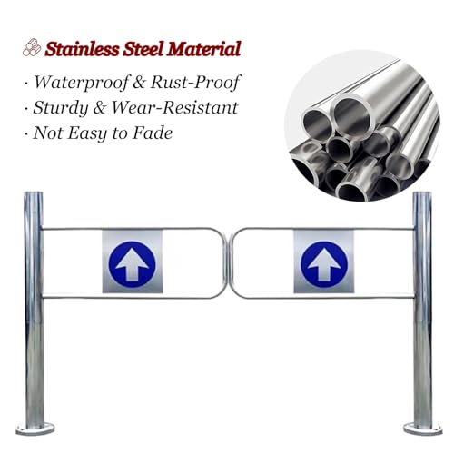 Supermarket Entrance Safety Gate, Entrance Swing Gate Transfer Gate Door with Screws, 90° Opening Stainless Steel Entrance and Exit Device(150x100cm(59x39in))