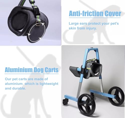 Adjustable Dog Wheelchair for Front Leg Support, Lightweight Aluminum Alloy Pet Cart with EVA Wheels, Assist Injured or Paralyzed Dogs in Rehabilitation and Mobility Training