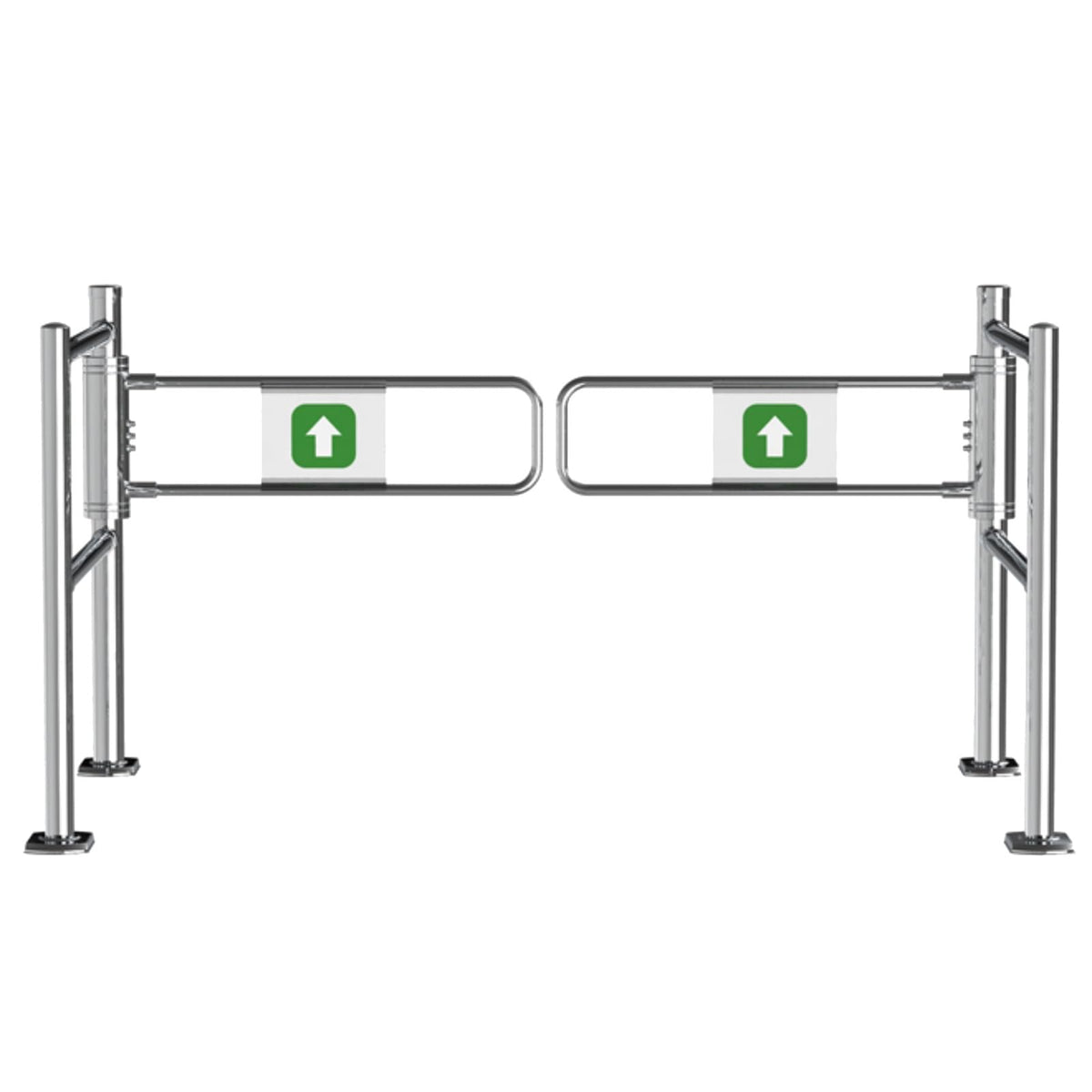 Automatic Spring-Loaded Safety Swing Gate, 90° Manual Open Pedestrian Gate for Supermarkets, Factories & Parks, Rebound Design, Silver-A, 140x100cm