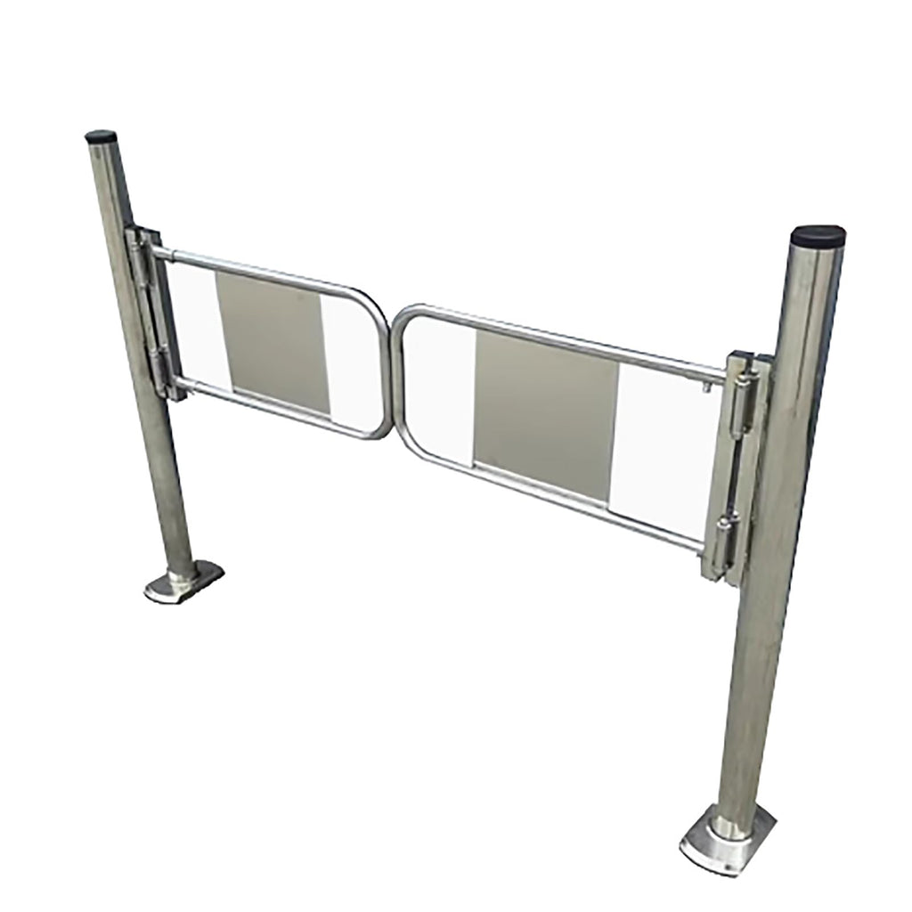 Stainless Steel Universal Supermarket Safety Gate, One-Way Swing Door for Driveway & Pedestrian Use, Ideal for Aisles in Supermarkets, Factories & Parks (100×97 Cm