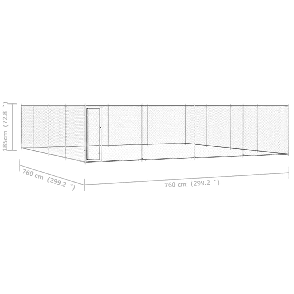 SKM Outdoor Dog Kennel Galvanised Steel 299.2"x299.2"x72.8"
