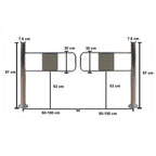 Stainless Steel Universal Supermarket Safety Gate, One-Way Swing Door for Driveway & Pedestrian Use, Ideal for Aisles in Supermarkets, Factories & Parks (100×97 Cm