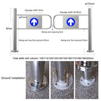 Automatic Swing Gate - 1-Way Spring-Loaded Door, Stainless Steel Pedestrian Barrier Gate for Warehouse, 2.0x3.2ft, Silver-4.9x3.2ft(150x99cm)