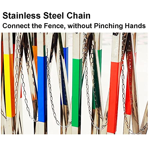 Telescopic Traffic Fence Folding Portable Scissor Gate,Stainless Steel Traffic Fence - Expandable Metal Barricade with Casters - Mobile Safety Barrier Gate, Outdoor Foldi,Multicolor-1.1x9m