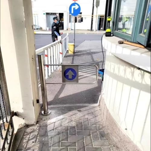 Spring-Loaded Safety Swing Gate, One-Way Automatic Closing Door, Durable Barrier for Supermarket Library Warehouse Pedestrian Access