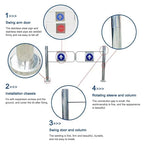Automatic Swing Gate - 1-Way Spring-Loaded Door, Stainless Steel Pedestrian Barrier Gate for Warehouse, 2.0x3.2ft, Silver-4.9x3.2ft(150x99cm)