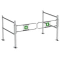 Automatic Spring-Loaded Safety Swing Gate, 90° Manual Open Pedestrian Gate for Supermarkets, Factories & Parks, Rebound Design, Silver-A, 140x100cm