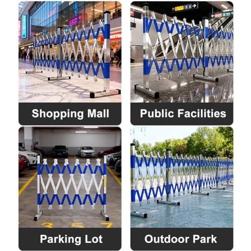 Barricades Safety Cones Warning Tapes Parking Barriers Signs Signals Expandable Traffic Barrier,Expandable Stainless Steel Folding Security Gate - Retractable Traffic Bar,Silver-1.5 * 3m