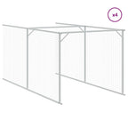 Outdoor Dog House with Extended Run Galvanized Steel Gray