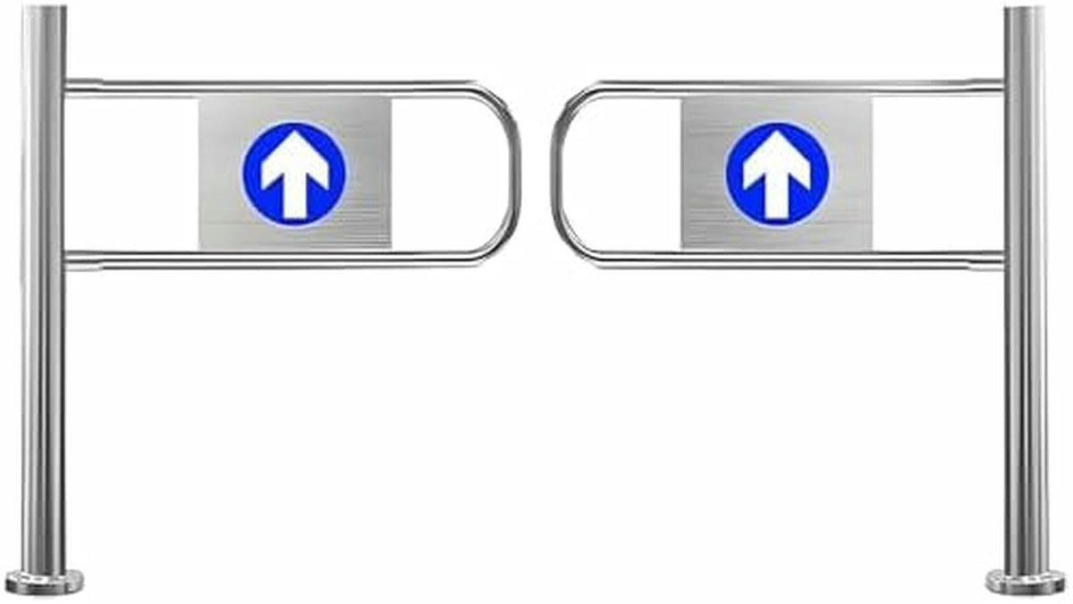 Spring-Loaded Stainless Steel Safety Swing Gate - Automatic Closing One-Way Door for Supermarkets, Libraries, and Scenic Entrances