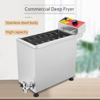 25L Commercial Electric Deep Fryer for Cheese Hot Dogs Sticks Frying Machine, Large Capacity Corn Dog Fryer for Restaurant, Store, Home - Sausage Frying Equipment,220v
