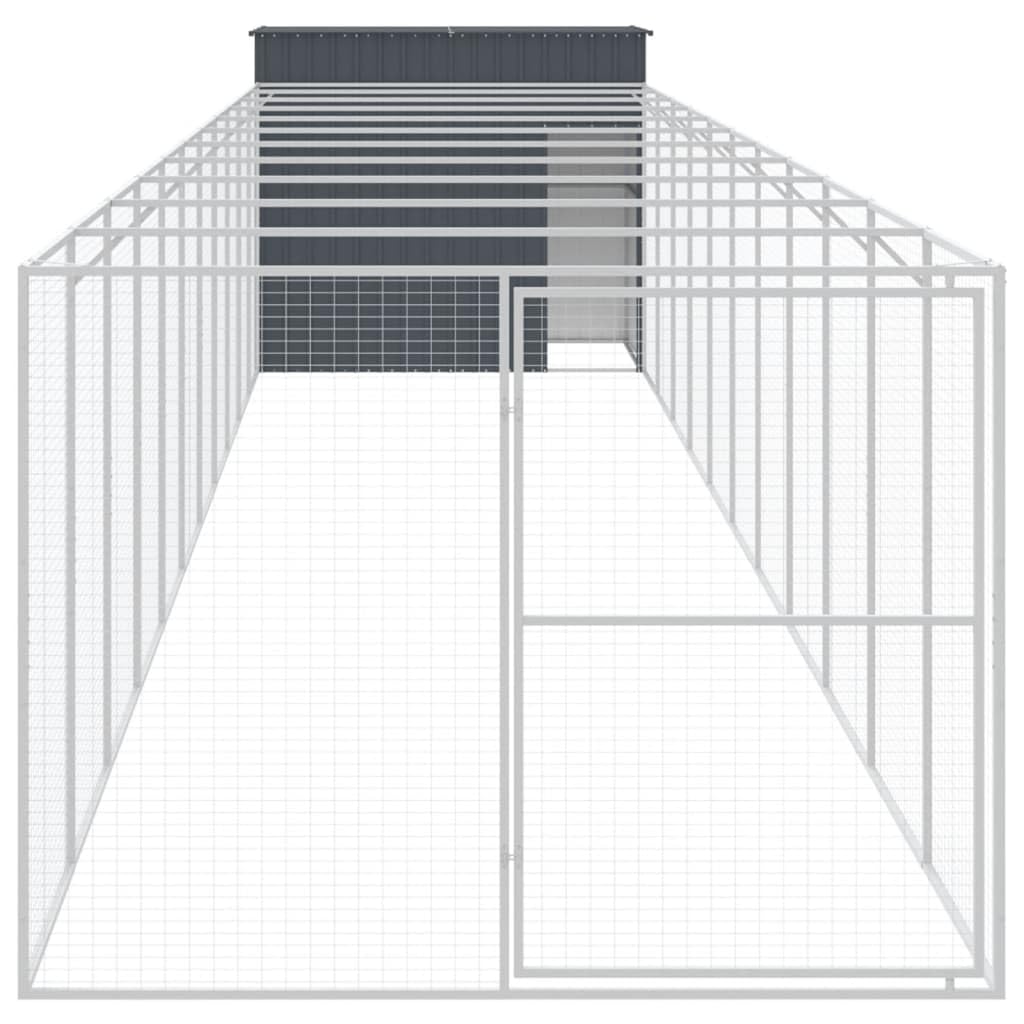 Large Outdoor Dog House, Galvanized Steel Kennel with Lockable Door, Weather-Resistant Pet Enclosure, Heavy Duty Metal Shelter for Medium Breeds, Anthracite