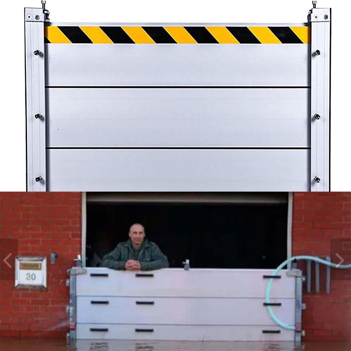 Reusable Metal Aluminum Flood Barriers/Gates for Home Doors, 2ft - 15.7ft Long Flood Prevention Barrier Water Stopper Shield,for Outside/Indoor/Garage Door/Basement/ (Color : L 380cm(12.5ft
