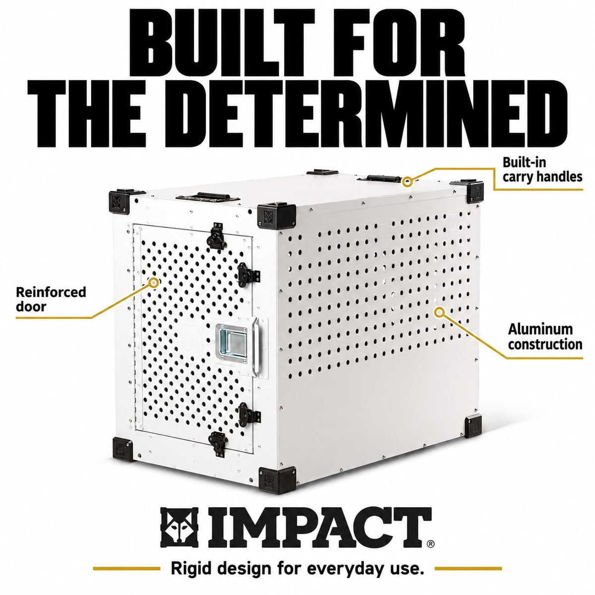 Impact High Anxiety Dog Crate - Escape Proof Kennel (White, 34")