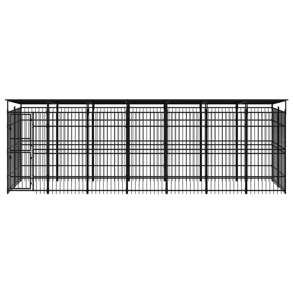 Outdoor Dog Kennel with Roof Steel,Exercise Pens for Dogs,Playpen for Dogs,Heavy Duty Outdoor Kennel,with Doors and Roof,Lockable Latch System, 39.7 ft2