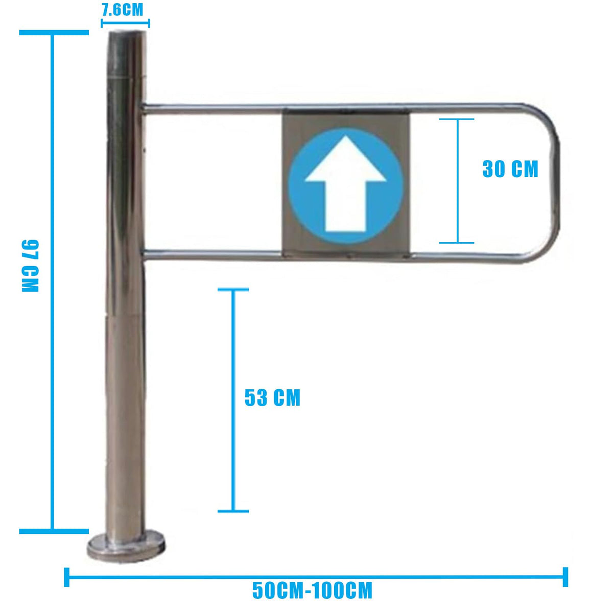 Metal Swing Gate - Safety Guardrail for Supermarkets and Offices, Entrance Barrier for Libraries and Stores