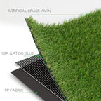 Artificial Grass Turf 8FTX75FT Outdoor Rug 0.8 Inch Fake Grass Rug Realistic Synthetic Turf Mat Drain Holes Artificial Lawn Carpet Pet Dogs Patio Garden Balcony Landscape Green Custom Size