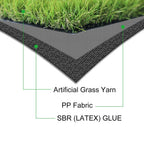 Artificial Grass Turf 11FTX37FT,1,38inch 4 Tone Realistic Synthetic Thick Fake Faux Grass Rug Astroturf Carpet Landscape for Dogs Indoor Outdoor Garden Lawn Mat, with Drainage Holes