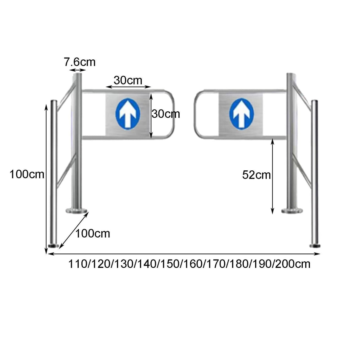 Safety gate Entrance Safety Gate with Guardrail and Stainless Steel