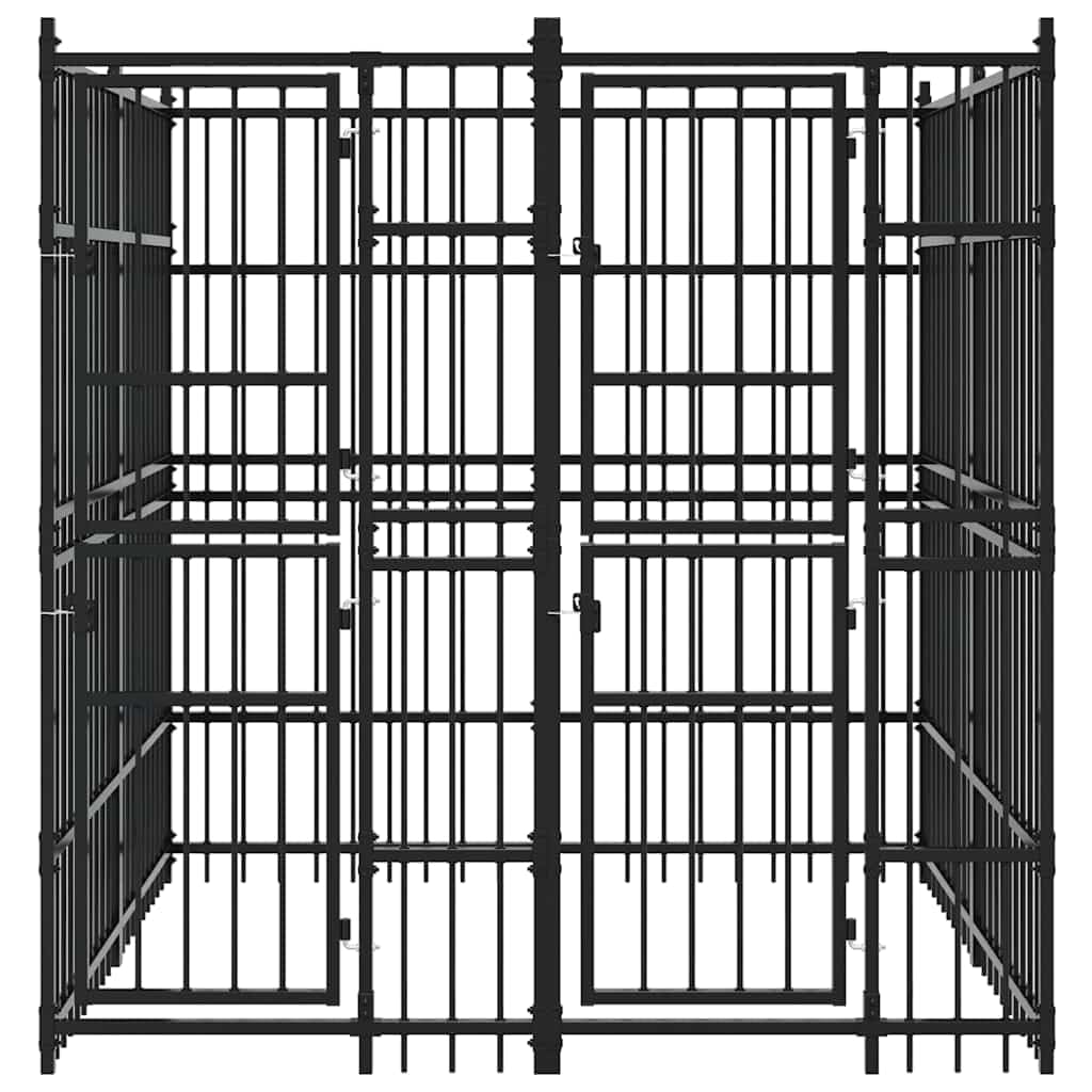 Outdoor Dog Kennel 39.7 ft Powder-Coated Steel Playpen with Lockable Hinged Door for Safety