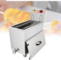 25L Commercial Corn Dog Deep Fryer, Fryer Stainless Steel Korean Cheese Hot Dogs Waffle, with 12 Hooks, Cheese Hot Dogs Sticks Frying Machine, for Restaurant