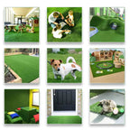Artificial Grass Turf 8FTX75FT Outdoor Rug 0.8 Inch Fake Grass Rug Realistic Synthetic Turf Mat Drain Holes Artificial Lawn Carpet Pet Dogs Patio Garden Balcony Landscape Green Custom Size