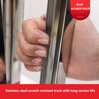 Stainless Steel Expandable Metal Barricade, Portable Flexible Mobile Barrier Gate 201 Stainless Steel Traffic Barricade Fence with Casters for Outdoor Event Site School, Silver-1.2x3m