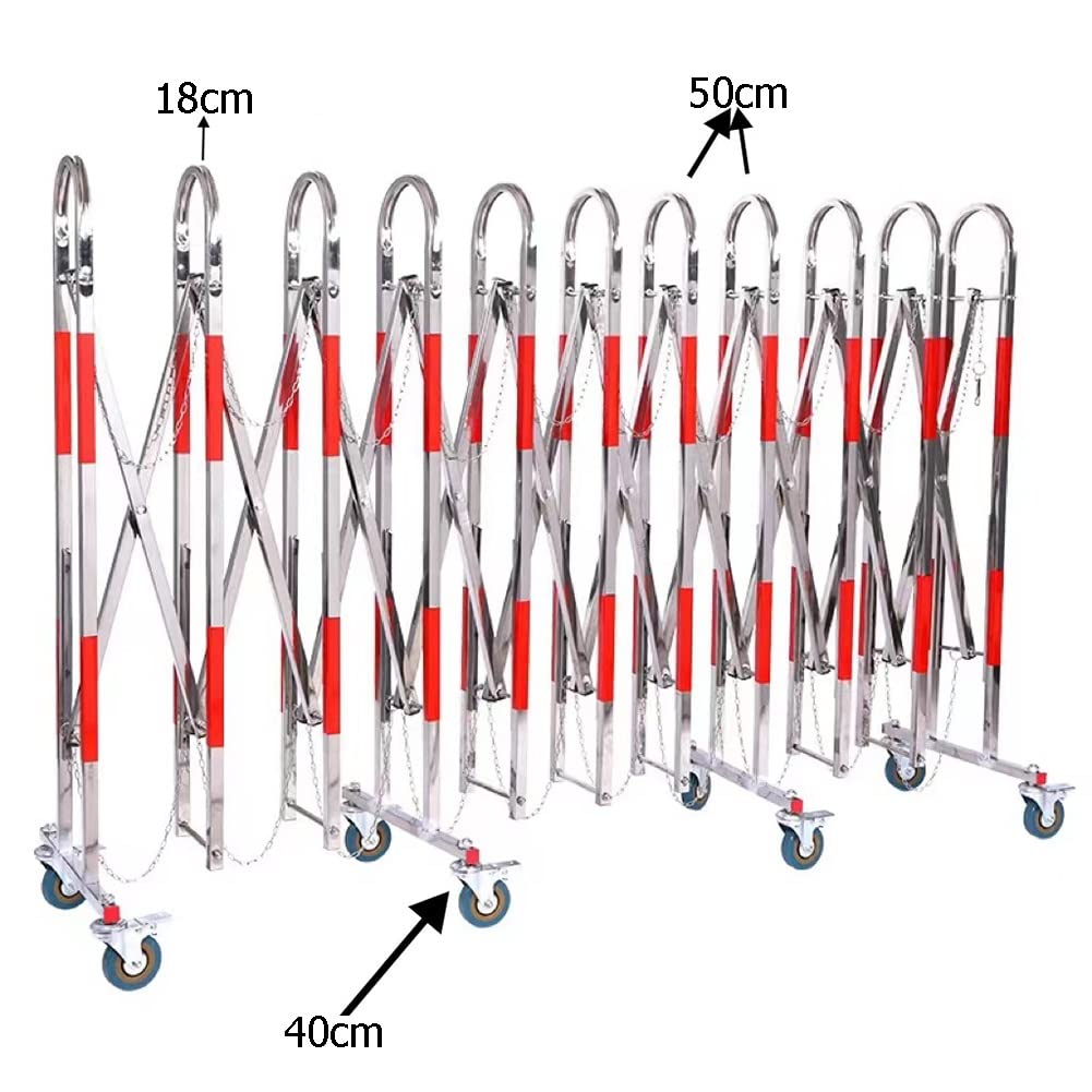 Stainless Steel Safety Barrier Gate - Expandable Mobile Barricade - Retractable Traffic Fence - Crowd Control Barriers Guard