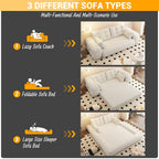 78.7" 3-in-1 Foldable Sofa Bed - Convertible Pet & Human Bed with Non-Slip Base, Foam-Filled T Fabric - Ideal for Large Dogs & Overnight Guests in Living Room or Playroom