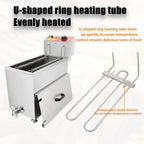 25L Commercial Corn Dog Deep Fryer, Fryer Stainless Steel Korean Cheese Hot Dogs Waffle, with 12 Hooks, Cheese Hot Dogs Sticks Frying Machine, for Restaurant
