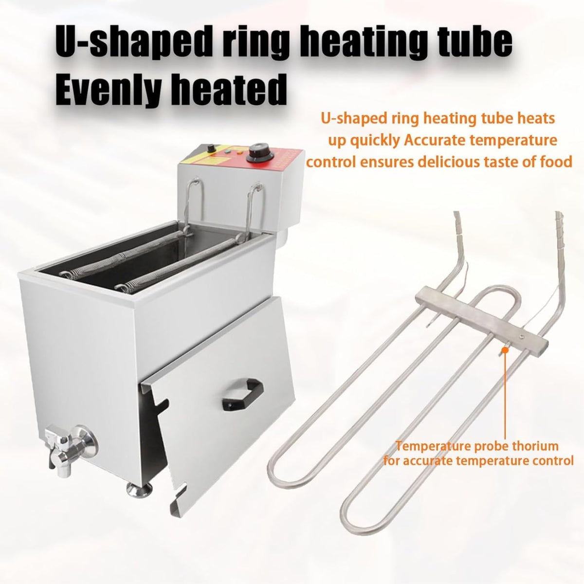 25L Commercial Corn Dog Deep Fryer, Fryer Stainless Steel Korean Cheese Hot Dogs Waffle, with 12 Hooks, Cheese Hot Dogs Sticks Frying Machine, for Restaurant