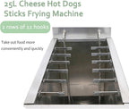 25L Commercial Electric Deep Fryer for Cheese Hot Dogs Sticks Frying Machine, Large Capacity Corn Dog Fryer for Restaurant, Store, Home - Sausage Frying Equipment,220v