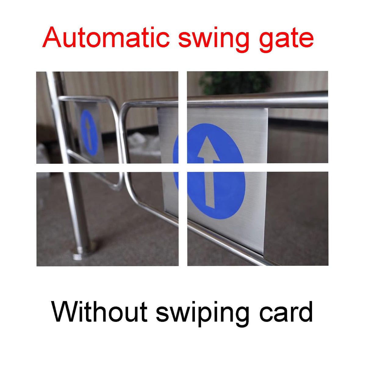 Metal Swing Gate - Safety Guardrail for Supermarkets and Offices, Entrance Barrier for Libraries and Stores