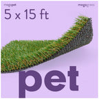 15 x 21 Feet Artificial Grass Mat for Dogs [Deluxe Realistic Synthetic Pet Turf Rug, Fake Grass Carpet for Puppy Potty Training Patch, Indoor or Outdoor Pee Pads]