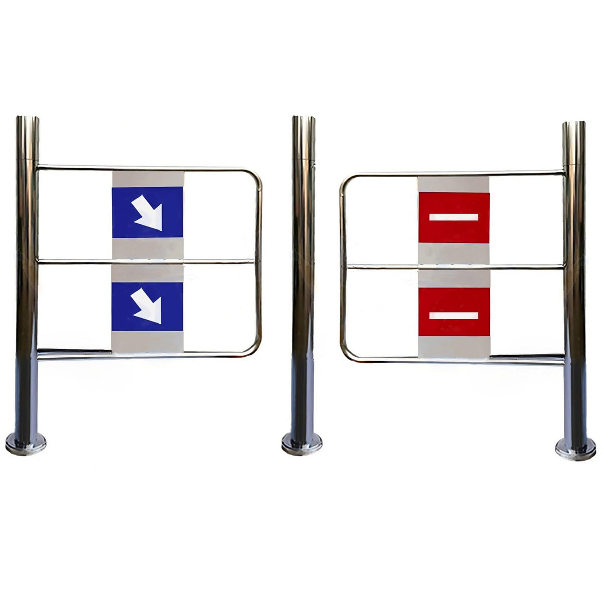 Supermarket Safety Gate, One-Way Spring Swing Gate, Stainless Steel Automatic Closure for Library & Store, 200cm/78.7in Entrance/Exit Device,150cm/59in