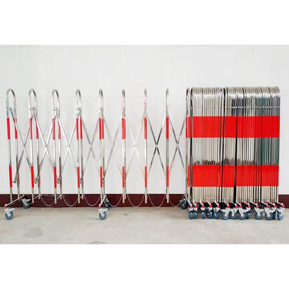 Stainless Steel Safety Barrier Gate - Expandable Mobile Barricade - Retractable Traffic Fence - Crowd Control Barriers Guard