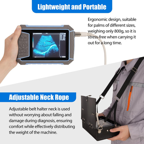 2026 Veterinary Ultrasound Machine for Pregnancy 5.7” HD Display Beginner Vet Handheld Scanner for Cattle, Horse, Pigs, Sheep, Cats, Dogs, Rabbit, Fish