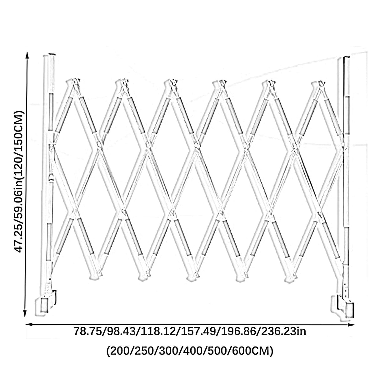 Barriers, Expandable Metal Barricade Safety Barrier Gate Flexible Stainless Steel Outdoor Driveway Garage Door School Farmland Closed Barricade Gate Adjustable Traffic,47.25x236.23in