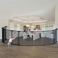 199" Extra Wide Baby Gate, Play Yard Child Safety Gate, Dog Gates with Auto-Close Door, Double Locking System for The House Doorways, Fireplace, Kitchen, 8-Panels, 30" Tall